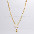 2.3mm 18" stainless steel beautiful gold pendants necklace rolo chain for floating chams locket